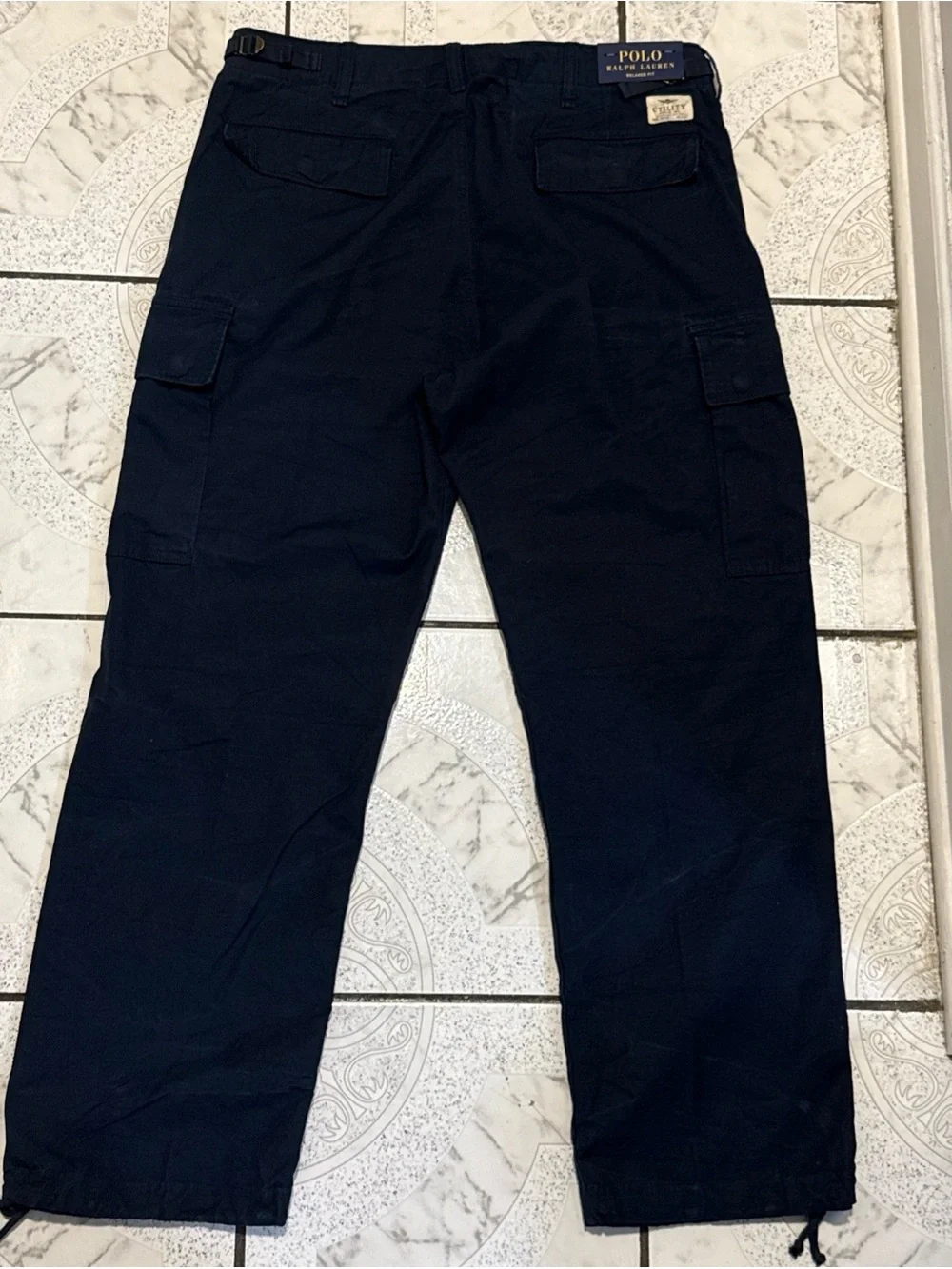 New Polo Ralph Lauren Relaxed Fit Utility Cargo Pants Aviator Navy Mens Sz 33x30
